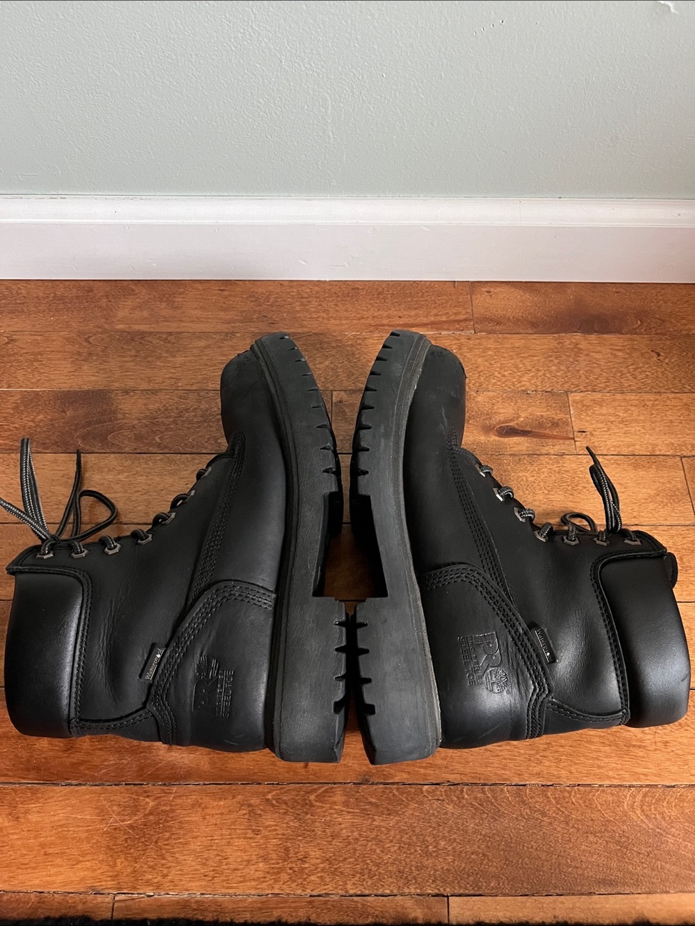 Timberland PRO Safety Toe Work Boots Black Leather EH Thermolite 8.5W - Picture 7 of 11